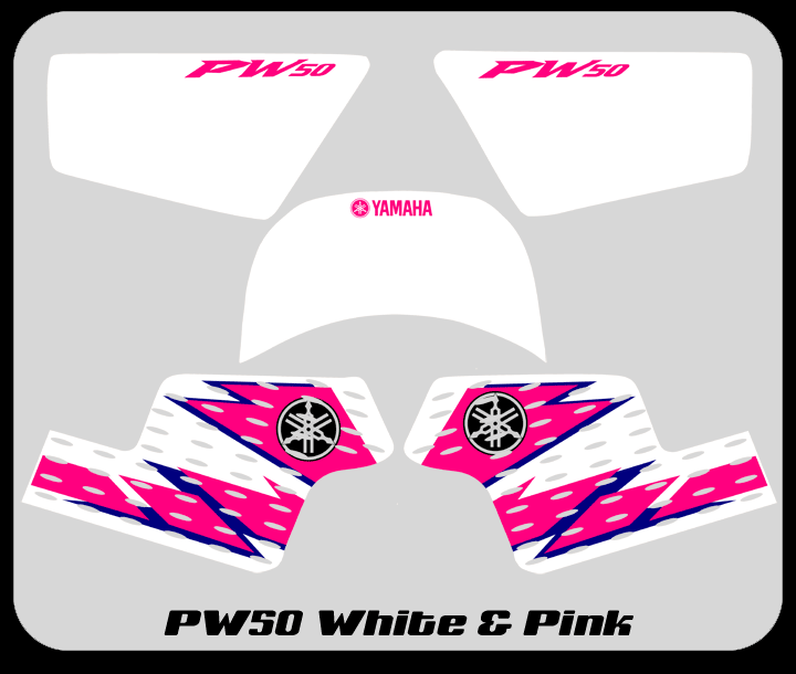 Factory PW50 Graphic Kit - White/Pink - Click Image to Close